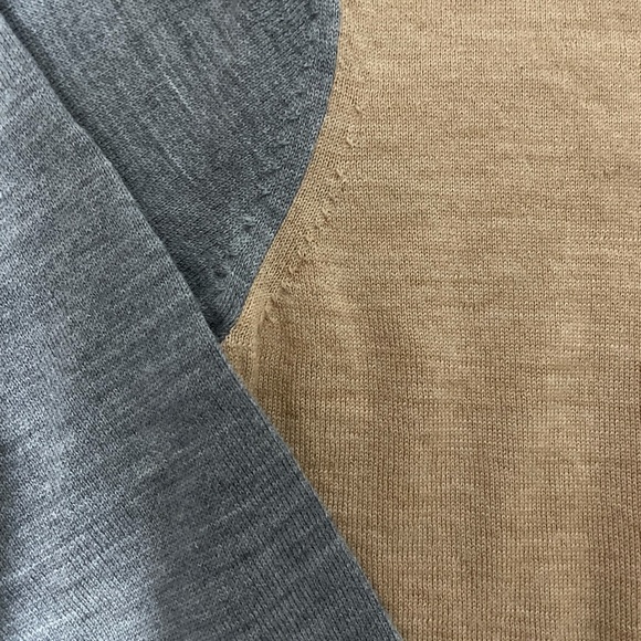 Marks and Spencer Merino Wool Light Brown and Grey Sweater - Picture 9 of 13